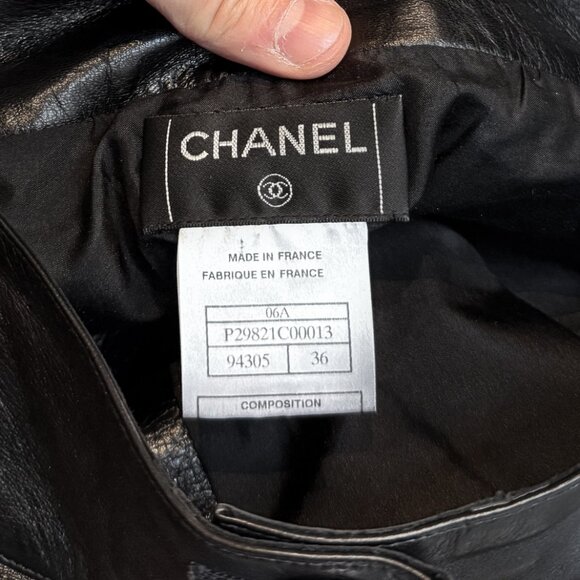 Chanel FW06 Runway Black Leather CC Buttons Mini Skirt - Picture 7 of 8